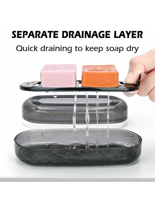 Wffo Shampoo Bar Travel Case with Lid, Large Bar Soap Holder, Shampoo and Conditioner Bar Container Perfect for Soap, Travel Soap Box for Traveling, Camping, Gym, Bathroom (Black) - Image 4